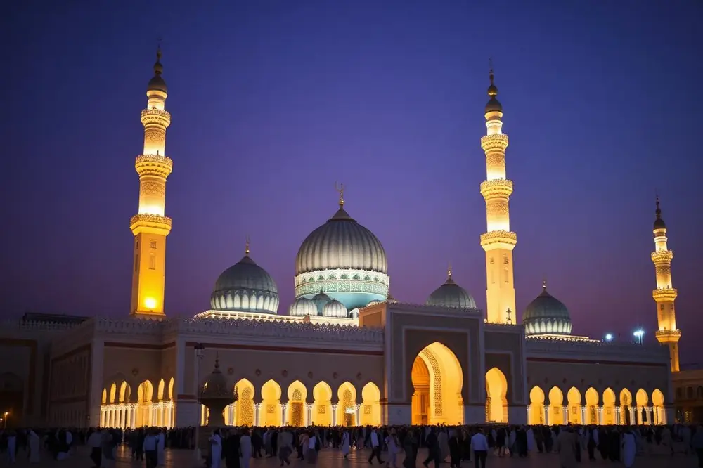 Masjid an-Nabawi in Madinah at blue hour